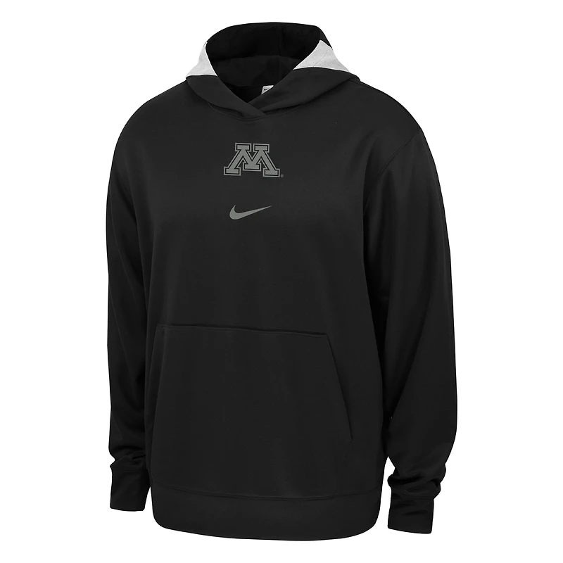 Sweat à capuche Nike pour hommes, noir, Minnesota Golden Gophers, Basketball Spotlight Performance, pull