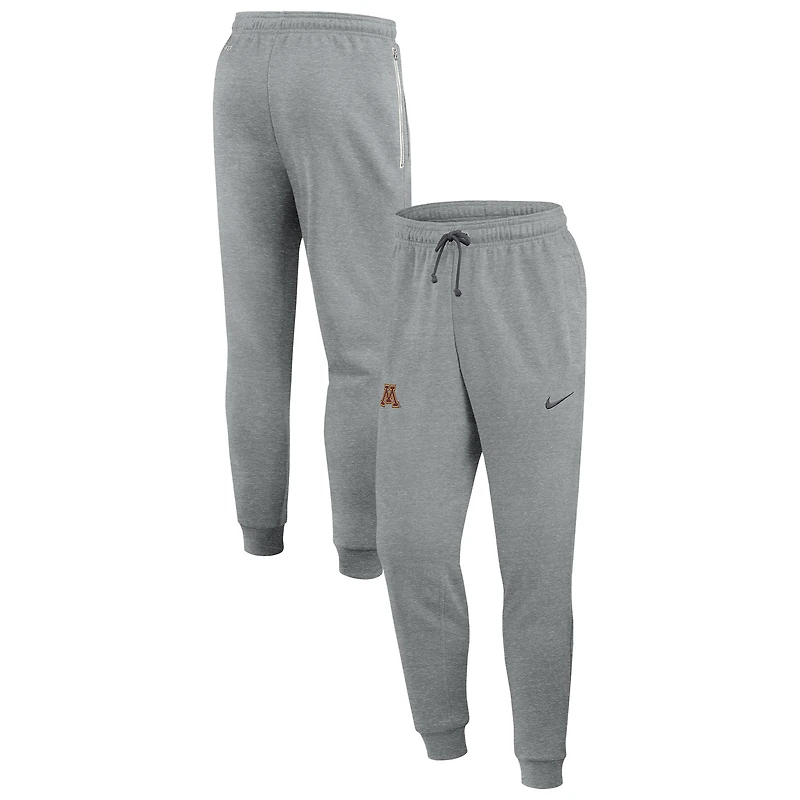Pantalon de survêtement Nike gris chiné pour homme, coupe fuselée, entraînement basketball, des Golden Gophers du Minnesota