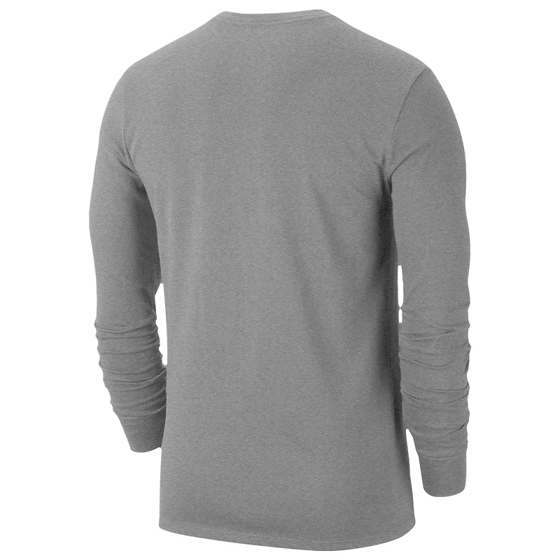 T-shirt à manches longues Nike pour hommes, gris chiné, Minnesota Golden Gophers Changeover