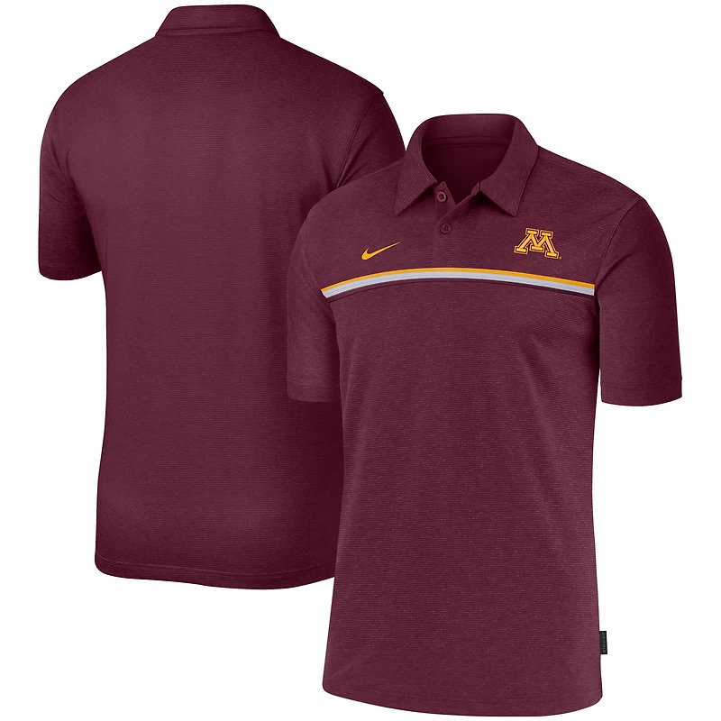 Polo de performance Nike bordeaux pour homme, Minnesota Golden Gophers, début saison 2020, destiné aux entraîneurs.
