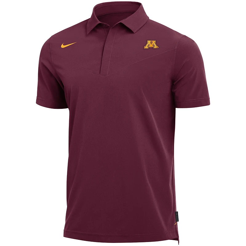 Polo de performance des entraîneurs Nike marron Minnesota Golden Gophers 2021 pour homme
