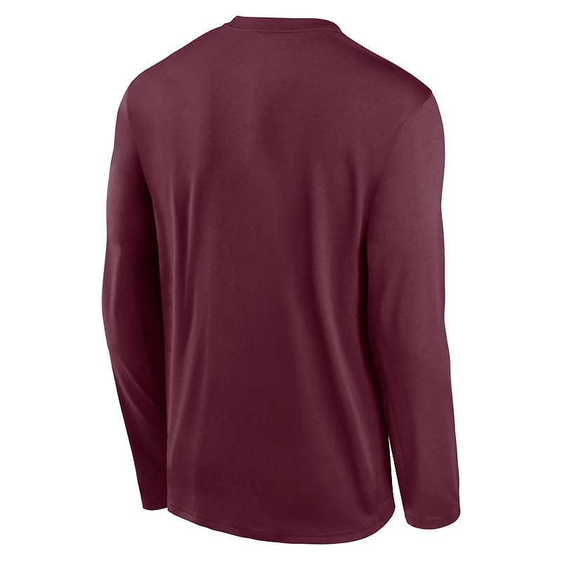 T-shirt à manches longues Nike Bordeaux Minnesota Golden Gophers 2025 Courtside Basketball Shootaround Dri-FIT pour homme