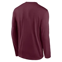 T-shirt à manches longues Nike Bordeaux Minnesota Golden Gophers 2025 Courtside Basketball Shootaround Dri-FIT pour homme