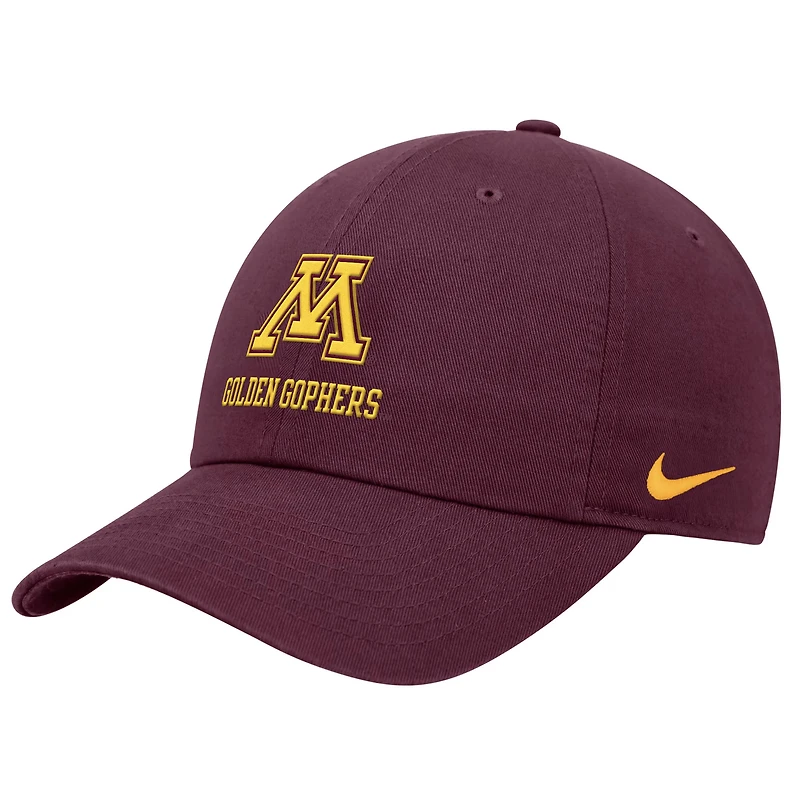 Casquette ajustable Nike Bordeaux Minnesota Golden Gophers 2025 On-Field Club pour homme