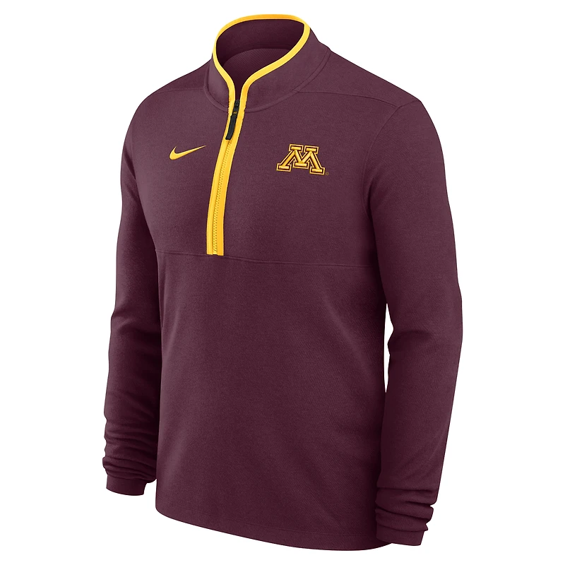 Men's Nike Maroon Minnesota Golden Gophers Coaches Courtside Basketball Victory Performance Quarter-Zip Top