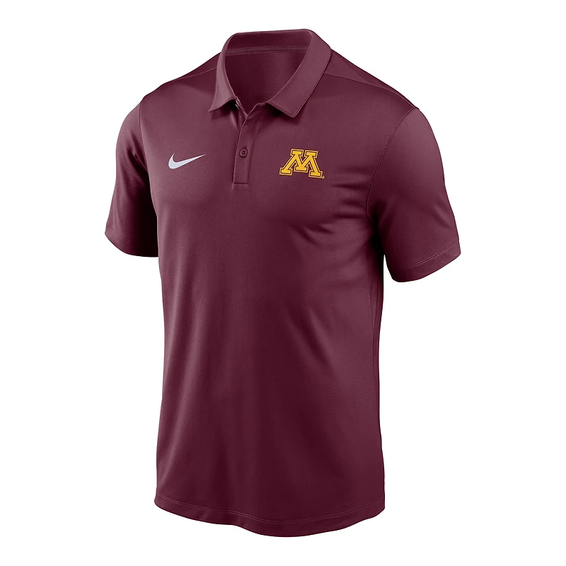 Polo Nike Victory Solid Performance marron pour homme des Golden Gophers du Minnesota