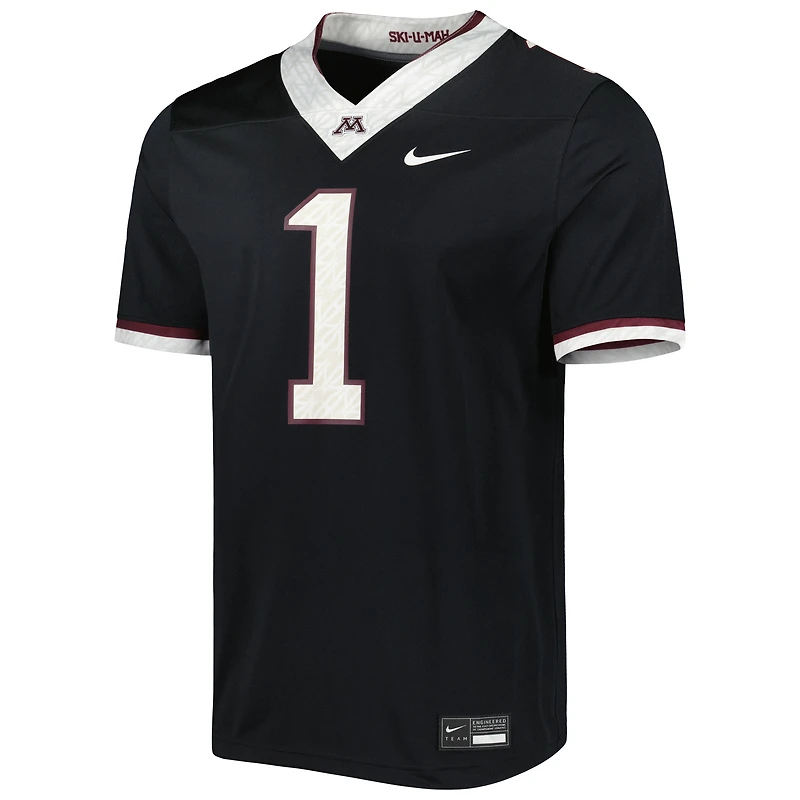 Maillot de football intouchable Nike #1 des Golden Gophers du Minnesota pour homme, noir