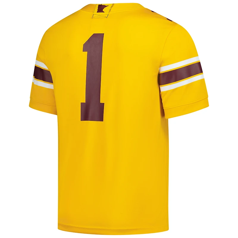 Maillot de football américain Nike pour homme, numéro 1, or, Minnesota Golden Gophers.