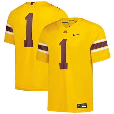 Maillot de football américain Nike pour homme, numéro 1, or, Minnesota Golden Gophers.