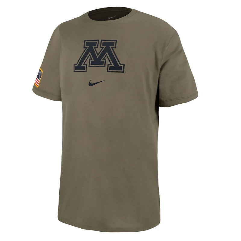 T-shirt Nike pour homme, olive, Minnesota Golden Gophers, pack militaire
