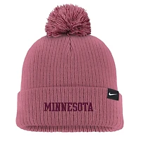 Bonnet en tricot à revers Nike rose Minnesota Golden Gophers pour homme avec pompon