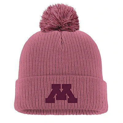 Men's Nike Pink Minnesota Golden Gophers Tonal Peak Cuffed Knit Hat with Pom