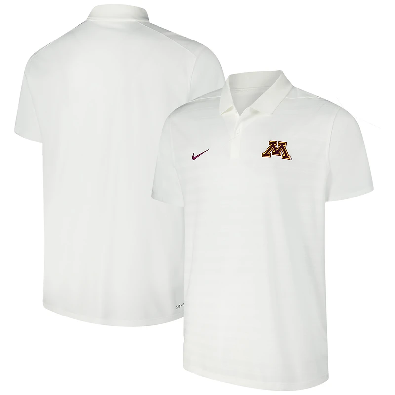 Polo Nike pour homme blanc Minnesota Golden Gophers 2024 Early Season Coaches Sideline