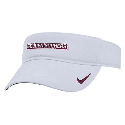 Men's Nike White Minnesota Golden Gophers 2025 On-Field Ace Performance Adjustable Visor