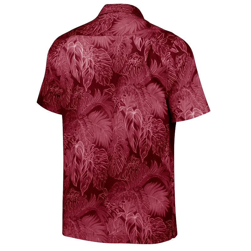 Chemise de camp boutonnée Tommy Bahama Maroon Minnesota Golden Gophers Coast luminescent Fronds IslandZone pour hommes