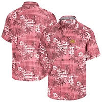 Men's Tommy Bahama Maroon Minnesota Golden Gophers Coconut Point Palmetta IslandZone Camp Button-Up Shirt
