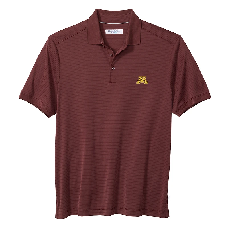 Men's Tommy Bahama Maroon Minnesota Golden Gophers IslandZone Bay Stripe Polo