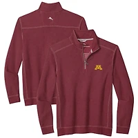 Veste mi-zippée Tommy Bahama marron pour homme des Golden Gophers du Minnesota à Montego Bay