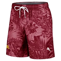 Short de bain Tommy Bahama pour homme, bordeaux, Minnesota Golden Gophers, Santiago Palms