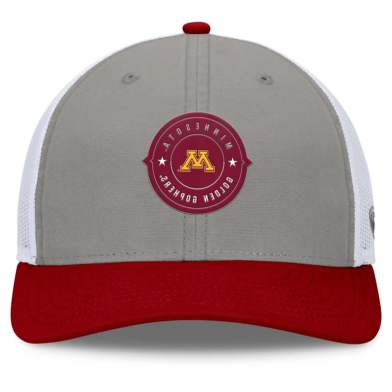 Men's Top of the World Gray/Maroon Minnesota Golden Gophers Rob Trucker Adjustable Hat