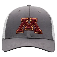 Casquette trucker ajustable Top of the World grise et blanche Minnesota Golden Gophers Victory Baseline pour homme