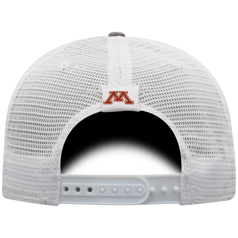 Men's Top of the World Gray/White Minnesota Golden Gophers Victory Baseline Trucker Adjustable Hat