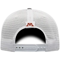 Men's Top of the World Gray/White Minnesota Golden Gophers Victory Baseline Trucker Adjustable Hat