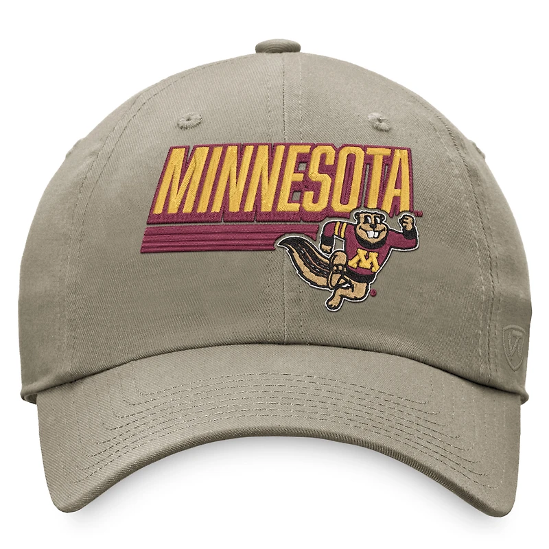 Casquette réglable Kaki Minnesota Golden Gophers Slice Top of the World pour homme