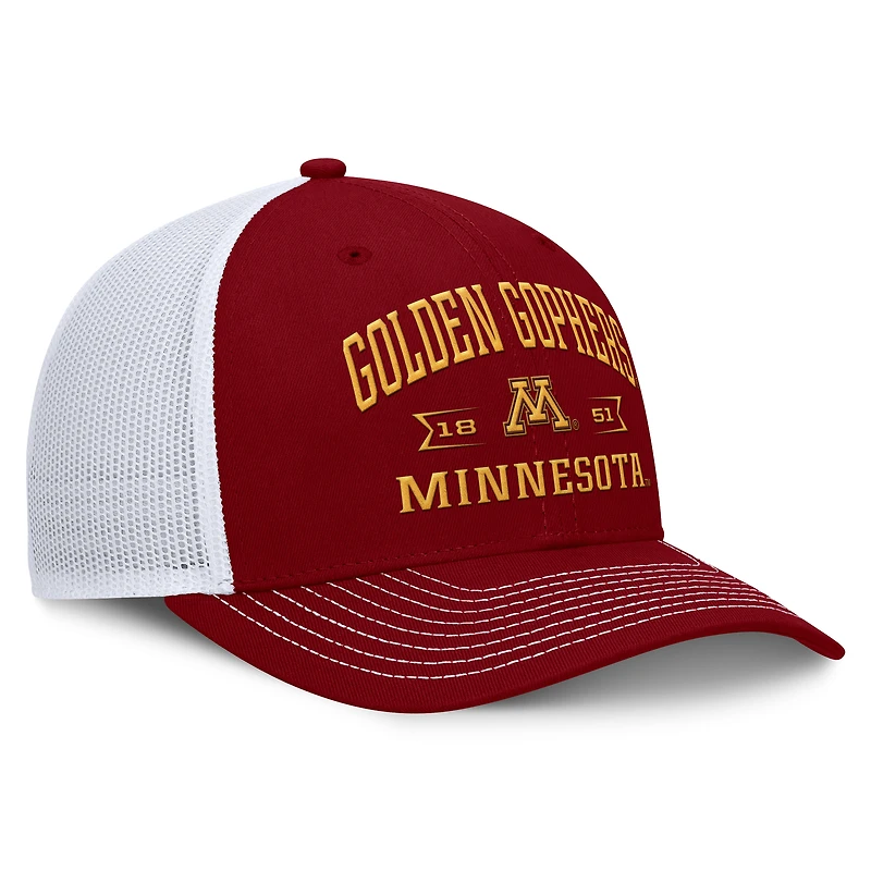 Casquette réglable pour hommes Top of the World marron Minnesota Golden Gophers Carson Trucker