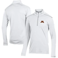 Pull-over à col zippé 1/4 en jacquard classique blanc Minnesota Golden Gophers pour homme