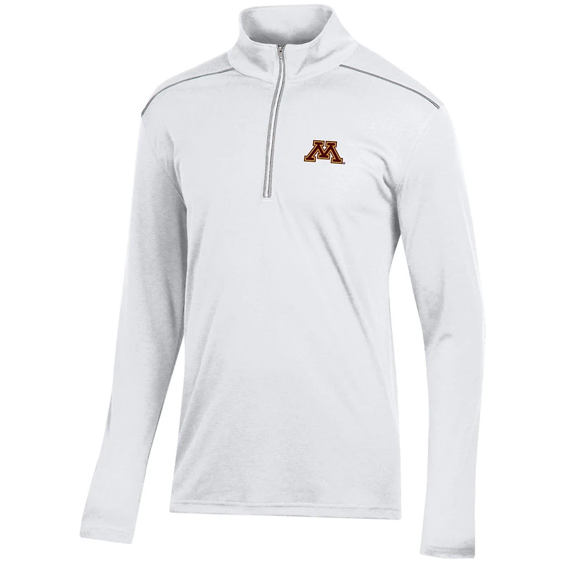 Men's White Minnesota Golden Gophers Classic Jacquard Quarter-Zip Pullover Top