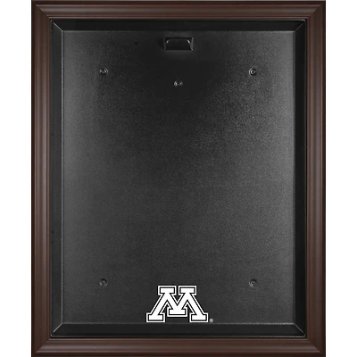 Vitrine de présentation du maillot avec logo encadré marron des Golden Gophers du Minnesota