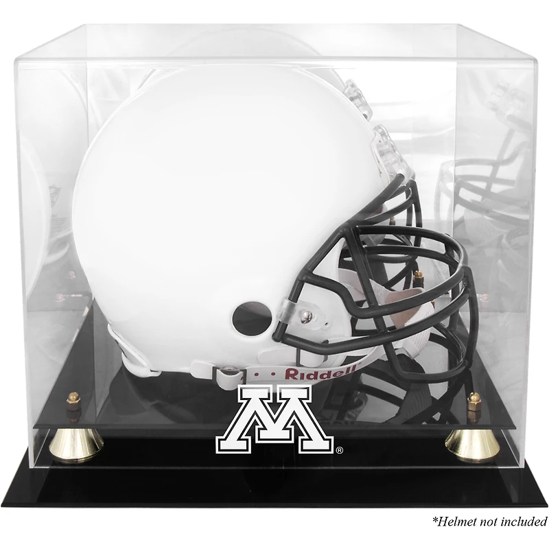 Vitrine de présentation du casque Golden Classic des Minnesota Golden Gophers avec dos en miroir