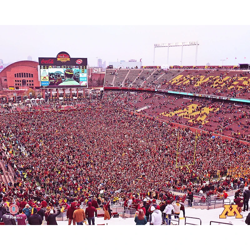 Minnesota Golden Gophers Unsigned 2019 Win Over Penn State Rushed Field Photograph