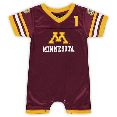 Nouveau-né et nourrisson Colosseum Maroon Minnesota Golden Gophers Bumpo Football Logo Barboteuse