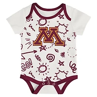 Ensemble de trois bodies pour nouveau-né et nourrisson Outerstuff Minnesota Golden Gophers jouer toute la journée
