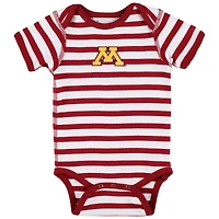 Body rayé aux épaules pour nouveau-né et nourrisson Two Feet Ahead, marron, Minnesota Golden Gophers