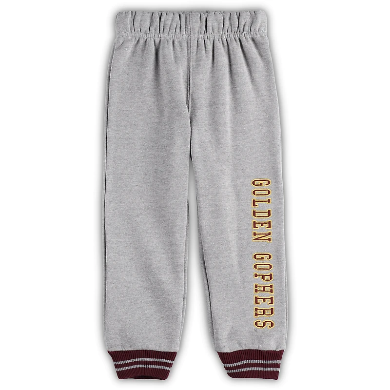 Ensemble sweat à capuche et pantalon de survêtement Colosseum marron/gris chiné Minnesota Golden Gophers Poppies pour tout-petits