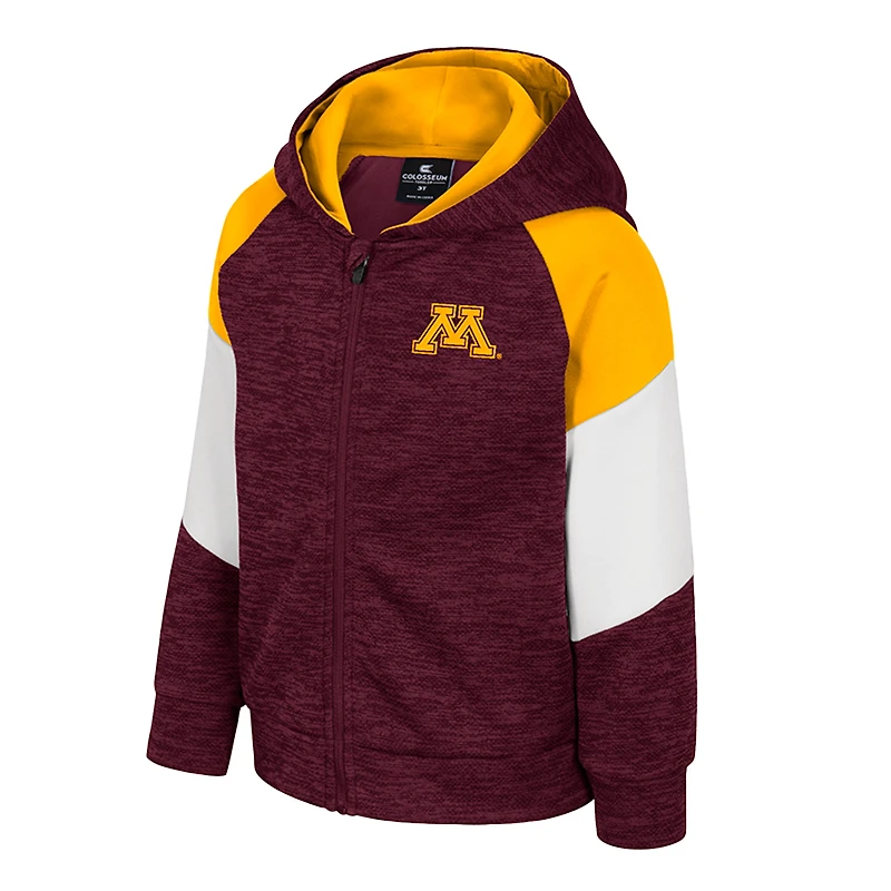 Sweat à capuche zippé pour tout-petits Colosseum Maroon Minnesota Golden Gophers Spirit Hollow
