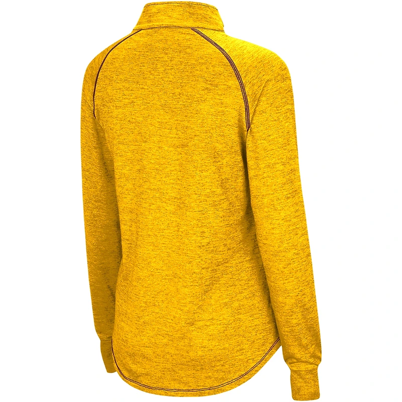 Women's Colosseum Gold Minnesota Golden Gophers Bikram Raglan Quarter-Zip Top