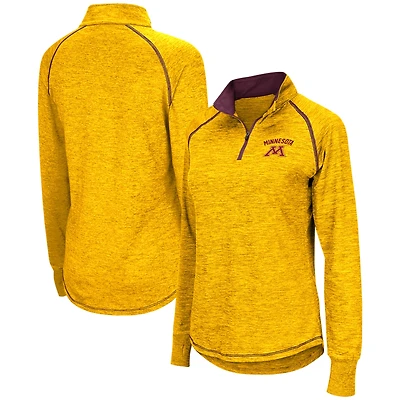 Haut à quart de zip Colosseum Gold Minnesota Golden Gophers Bikram Raglan pour femmes