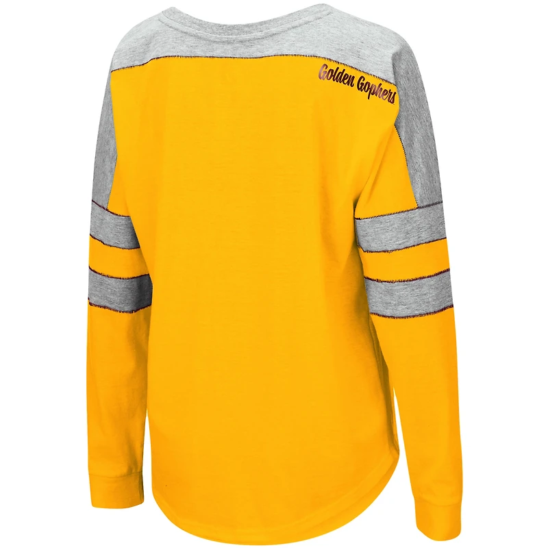 Colosseum Gold Minnesota Golden Gophers Trey Dolman T-shirt à manches longues pour femme