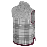 Gilet zippé en sherpa à carreaux Matilda des Golden Gophers du Minnesota gris Colosseum pour femme