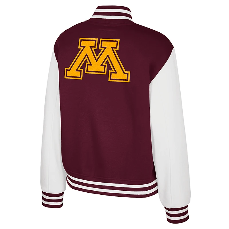 Veste polaire à boutons-pression complète French Baguette des Golden Gophers du Minnesota, couleur marron, pour femme, Colosseum