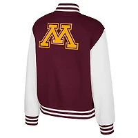 Veste polaire à boutons-pression complète French Baguette des Golden Gophers du Minnesota, couleur marron, pour femme, Colosseum