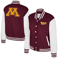 Veste polaire à boutons-pression complète French Baguette des Golden Gophers du Minnesota, couleur marron, pour femme, Colosseum