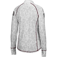 Women's Colosseum White Minnesota Golden Gophers OHT Military Appreciation Officer Arctic Camo Fitted Lightweight 1/4-Zip Jacket