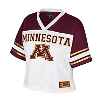 Women's Colosseum  White Minnesota Golden Gophers Treasure Cropped Football Jersey