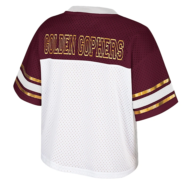 Maillot de football américain court blanc Colosseum pour femme des Golden Gophers du Minnesota Treasure