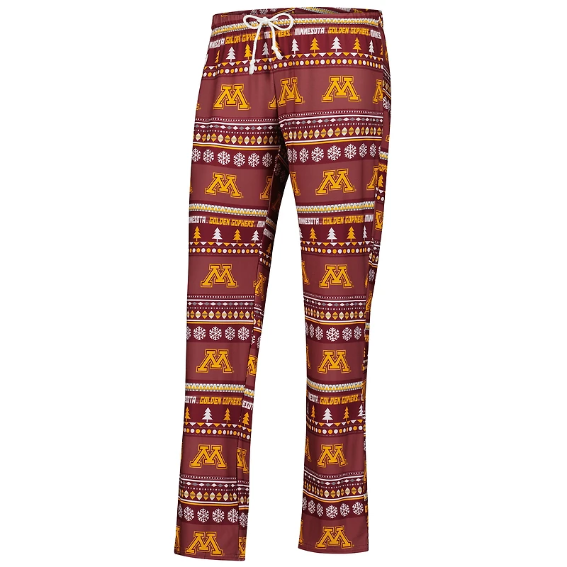 Women's Concepts Sport Maroon Minnesota Golden Gophers Ugly Sweater Holiday Long Sleeve Top & Pants Sleep Set